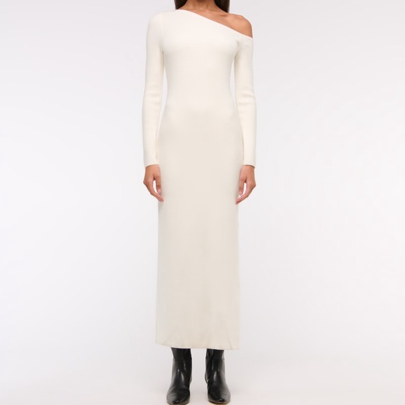 NWT Abercrombie & Fitch One Shoulder Maxi Sweater Dress - Picture 2 of 3